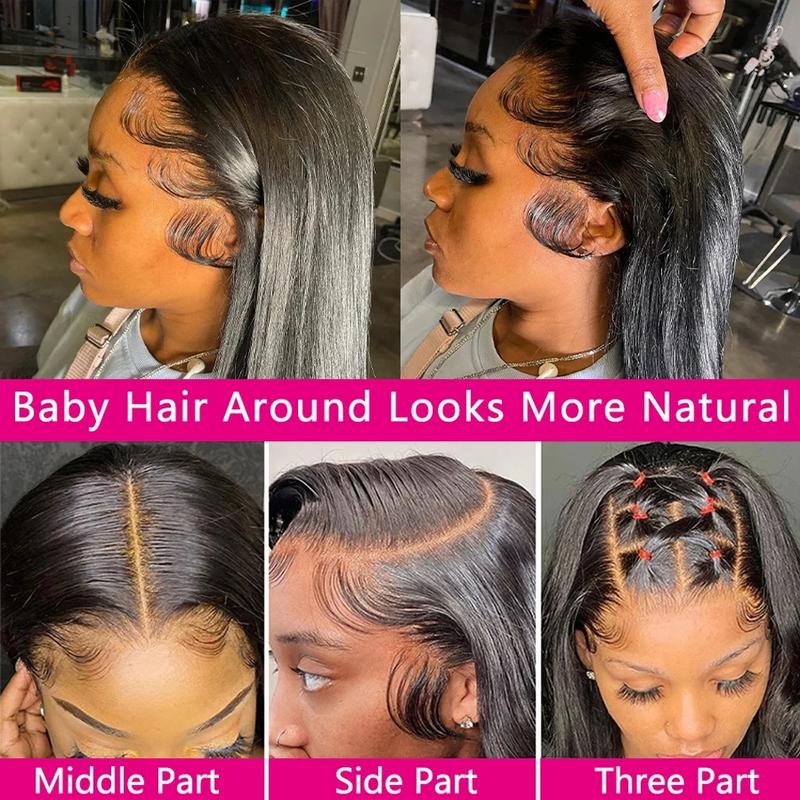 Bling Hair 180 Density Straight Lace Front Wigs Human Hair 13x6 HD Lace 13x4 Transparent Frontal Wigs Pre Plucked For Black Women