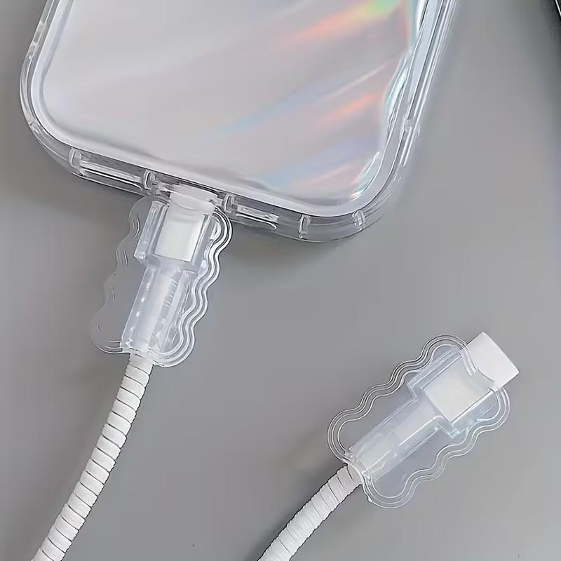 10-Pack High-Quality Flexible Tpu Wave Cable Protectors, Durable Cable Guards, Strong Protection for Phone Data Cables, No Battery Included