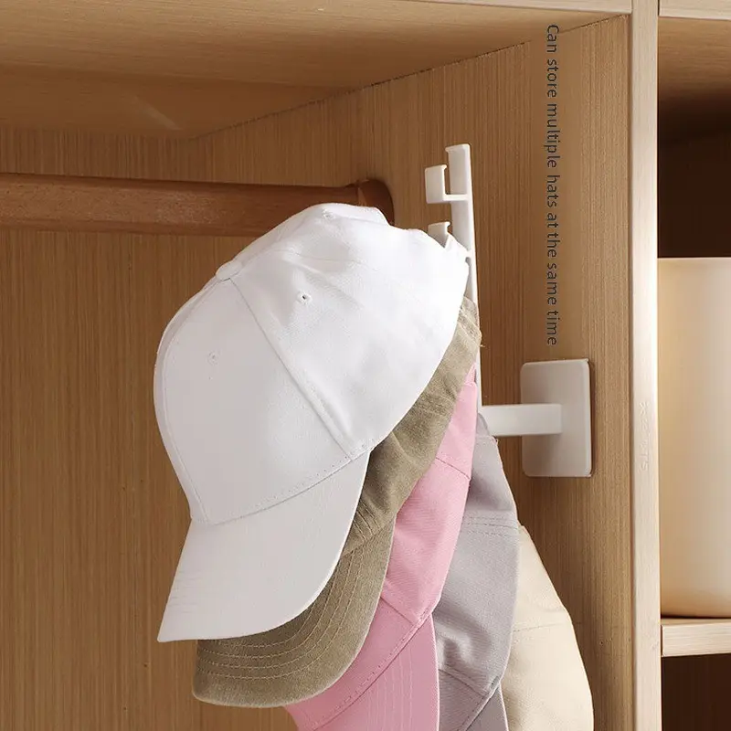 No-Drill Wall-Mounted Organizer with Hooks for Hats, Bags, Hair Ties & Headbands
