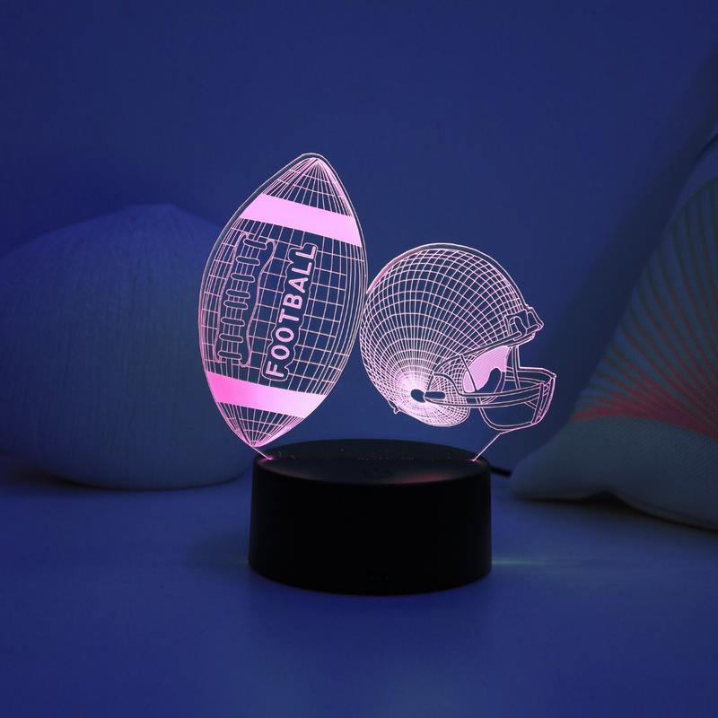 3D Football & Helmet Design Night Light, USB Powered Creative Desktop Lamp, Decorative Light for Home Bedroom Living Room