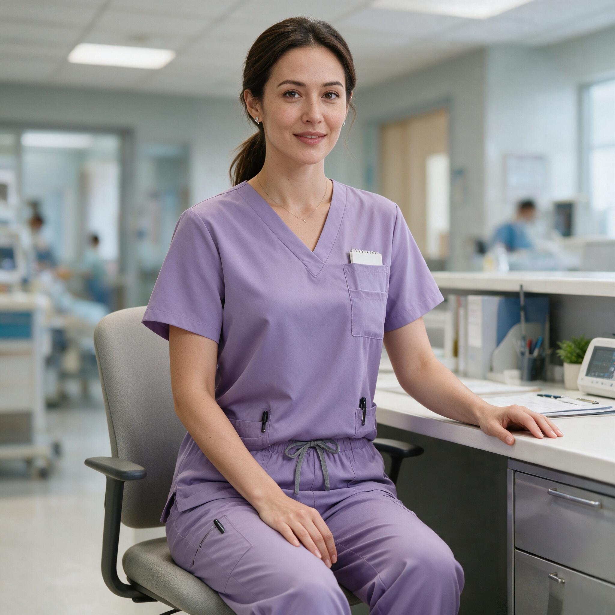 New Arrival 2-Piece Medical Scrubs Workwear Set - Short Sleeve Top, Straight Leg Pants, Durable for Nurses, Hospital Operating Room, Daily Training (Scrubs Sets for Women Compatible), Clothes