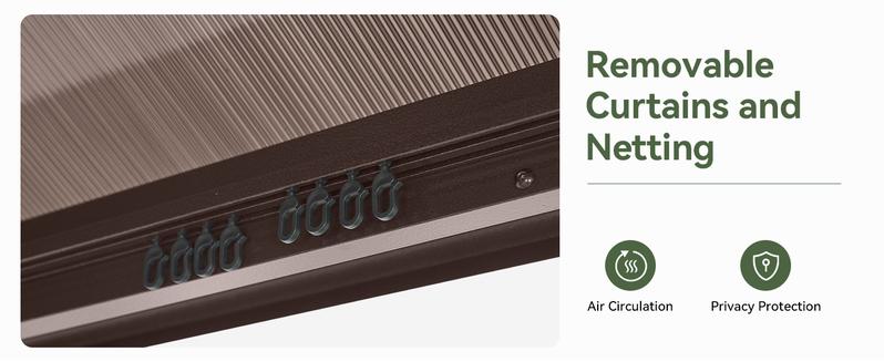 【2 Packages Shipping】Aoxun 10'x12' Hardtop Gazebo, Aluminum Frame Permanent Pavilion with Curtains and Netting, Outdoor Polycarbonate Gazebo, Double Roof Canopy, for Gardens, Patios, Lawns 【2 Packages Shipping】Aoxun 10'x12' Hardtop Gazebo, Aluminum Frame Permanent Pavilion with Curtains and Netting, Outdoor Polycarbonate Gazebo, Double Roof Canopy, for Gardens, Patios, Lawns