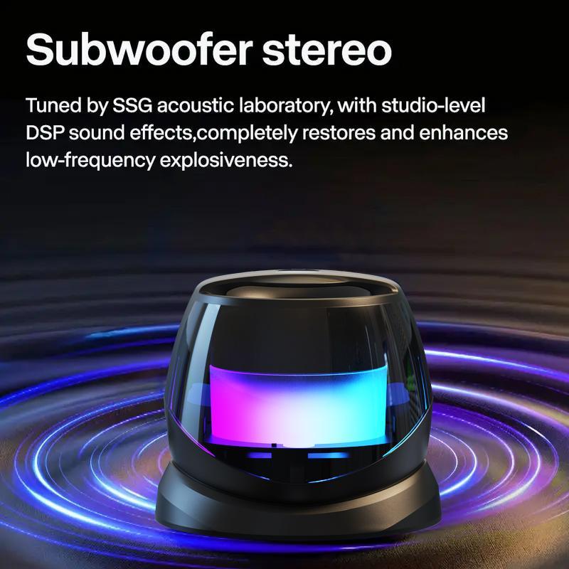 Dohelly Mini Bluetooth Speaker featuring RGB Lighting, 3D Surround Sound, HD Audio, Portable Wireless Design, Lasts up to 20 Hours, Perfect for Holiday Gifts, Home Gatherings, Outdoor Events, and Beach Celebrations