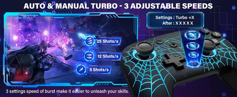 RBG Wireless Switch Controller for Nintendo Switch/Lite/OLED-Switch Pro Controller/iPhone/Android Game Stick,Programmable Game Joysticks for Nintendo Switch