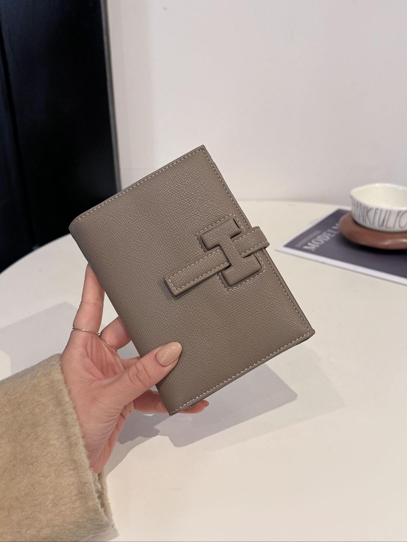 Women's Plain Color Wallet with Multiple Card Slots, Bank Credit Card Holder, Driver License Case, Daily Use & Travel Accessories