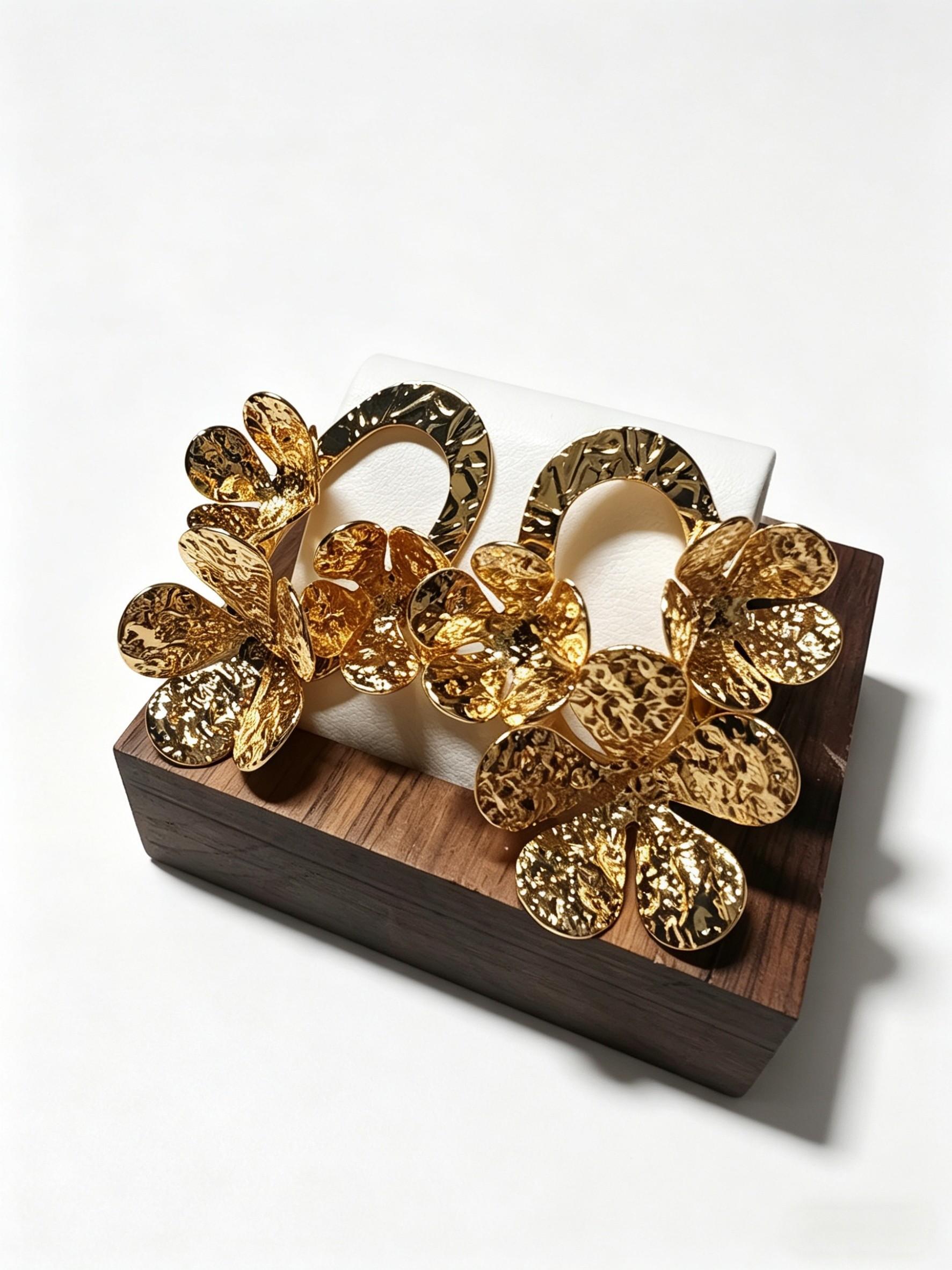 2 Pairs Luxury Gold Earrings Set • Sweet Cool Vintage Floral & Smooth Double Heart • Spring & Party Premium Jewelry • Versatile Lightweight Trendy Earrings • Gift for Girlfriend Bestie & Mother's Day