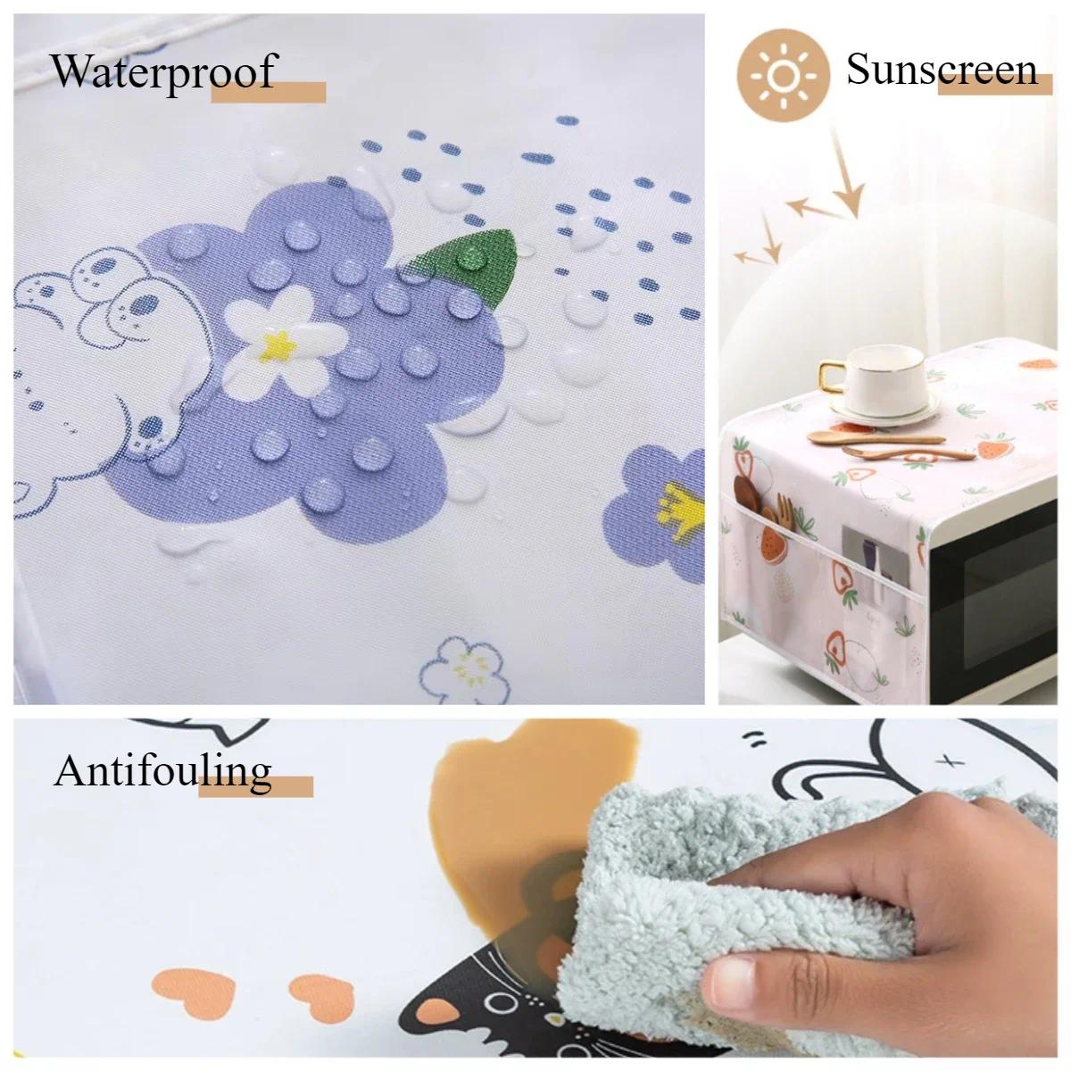 1pc Household appliances dust cover side storage printing oil and waterproof oven microwave protective cover kitchen supplies