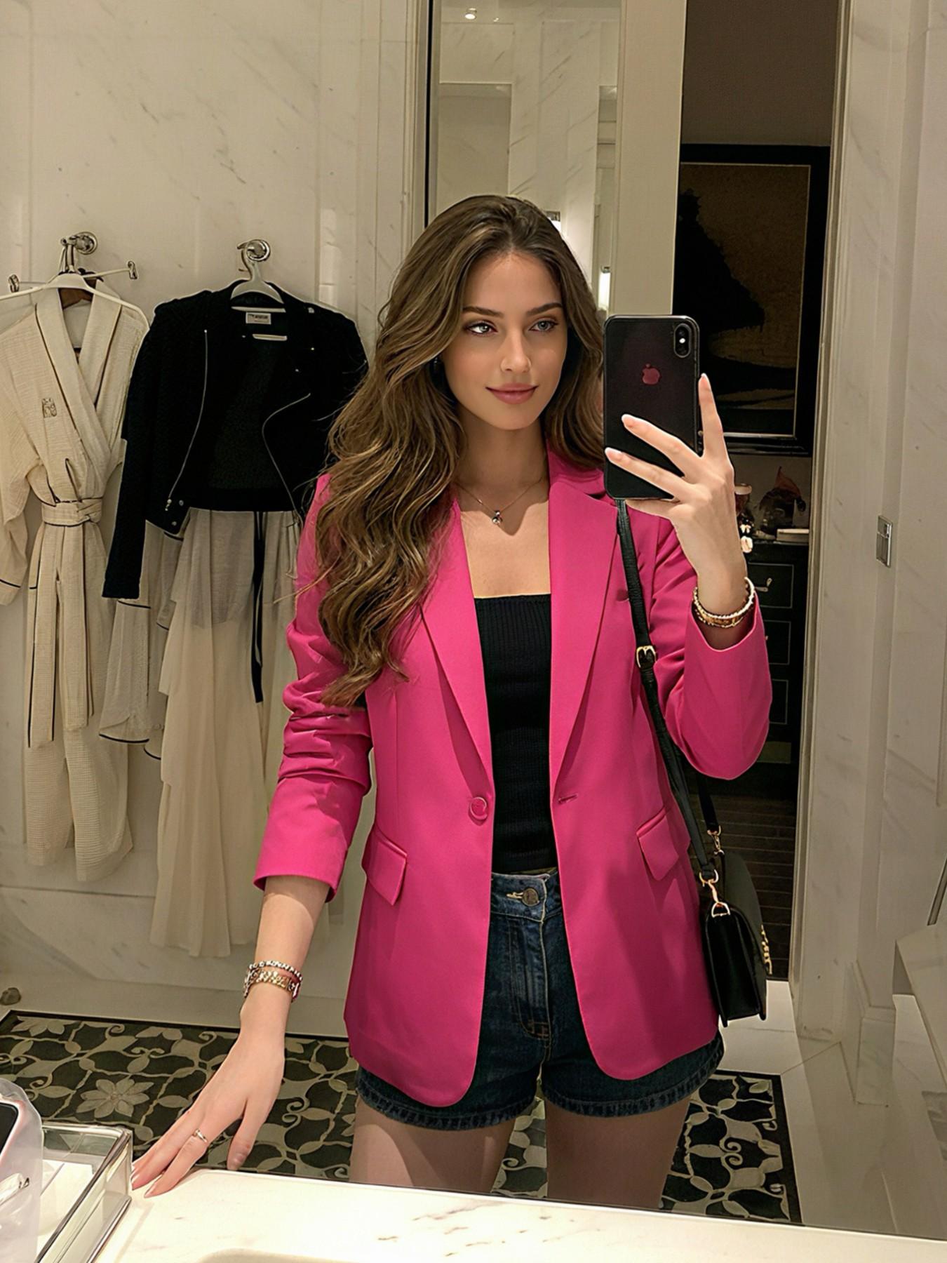 Women's Casual Loose-Fitting Business Style Jacket, Spring 2026 Fashionable Daily Wear Outerwear, Comfortable & Stylish Design