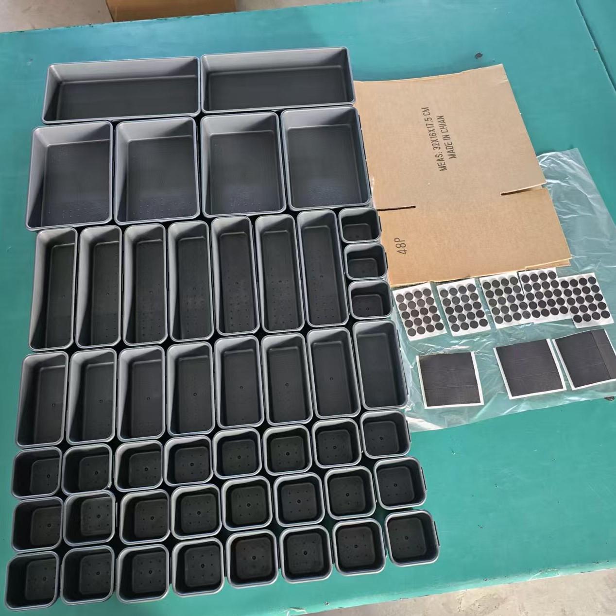 48PCS Stackable, Non-Slip Tool Storage Trays; 5 Sizes of Plastic Hardware Storage Boxes; Heavy-Duty Storage Trays for Garages and Workshops, Ideal for Screws, Bolts, and Hand Tools, Tool Storage Container, Tool Organizer