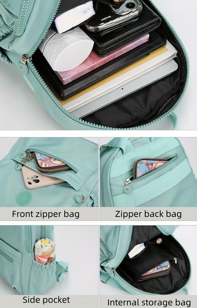 Lightweight Nylon Mini Backpack for Students, Stylish Large Capacity Travel & School Bag with Multiple Pockets, Versatile Casual Daypack for Daily Commute & Everyday Use