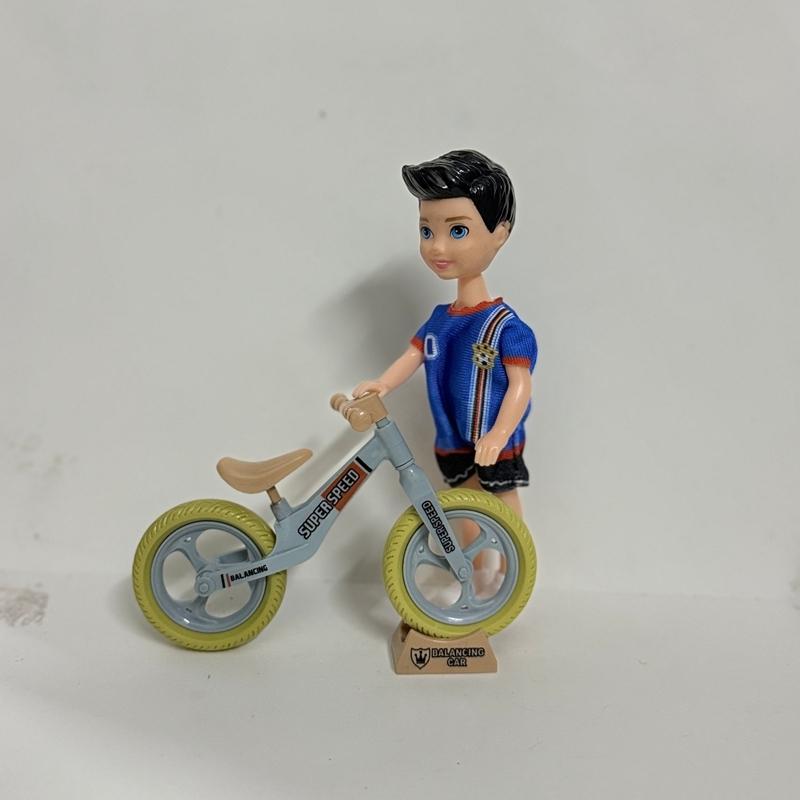 New 5.5 Inch Doll Set, Realistic Mini Bike Balance Toy, Role-Playing Playset, Unisex Kids Toy, Fun Pretend Play Gift