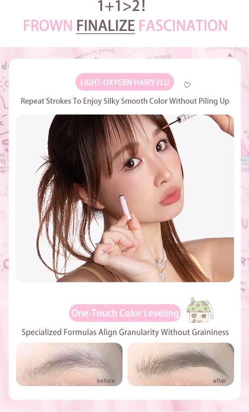 FLORTTE Good Friends Club Eyebrow Pencil ＆ Brow Mascara eyebrow tint Cosmetic