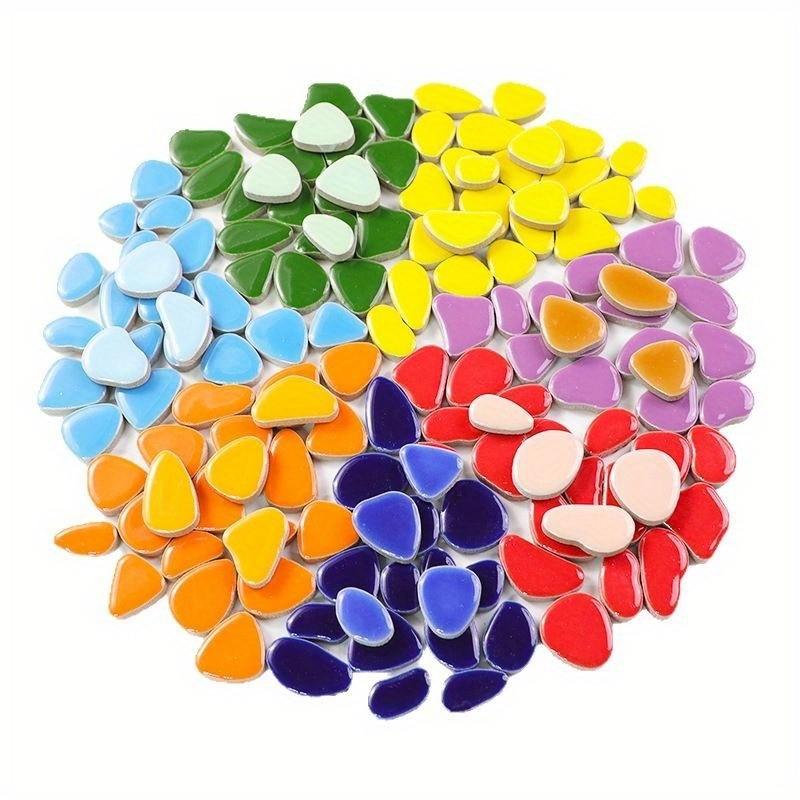 200g Mosaic Tile Pieces, 100pcs DIY Craft Material, Home Decor, Wall Art, Pool, Kitchen, Living Room, Bathroom Decoration