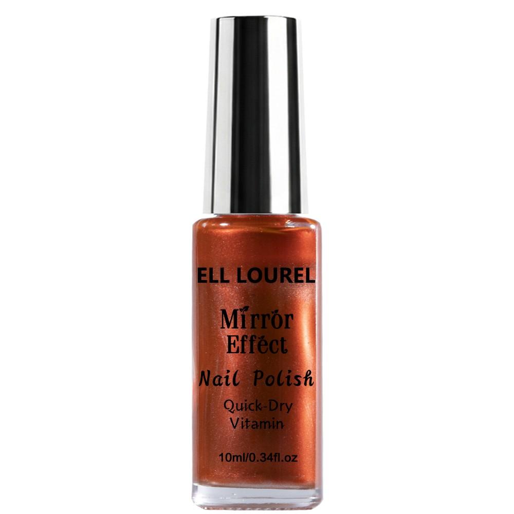 ELL LOUREL Mirror Effect Nail Polish, 10ml Copper Orange Quick-Dry Keratin-Infused Nail Varnish, Alcohol-Free, Long-Lasting High Gloss, Top Coat Required for Ultimate Mirror Shine, Ideal for Parties, Holidays & Special Occasions, Perfect Nail Gift, 0.34fl