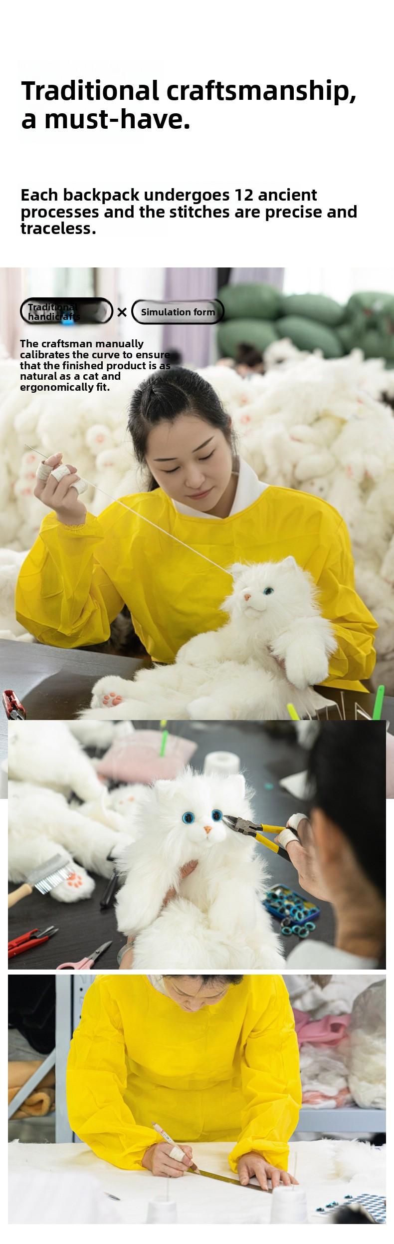 Cute Small Plush Cat Backpack Simulation Bag Doll Plush Toy Birthday Gift