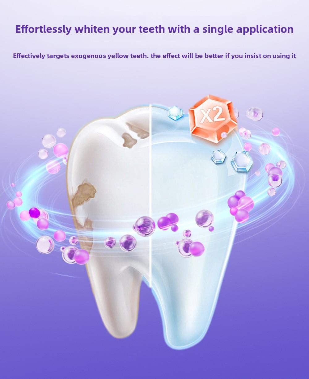 Purple whitening patches 14 pairs - Teeth Brightener Strips free of peroxides and safe for enamel, suitable for sensitive teeth, painless macular corrector, natural color enhancement, making smiles brighter, for daily and travel use