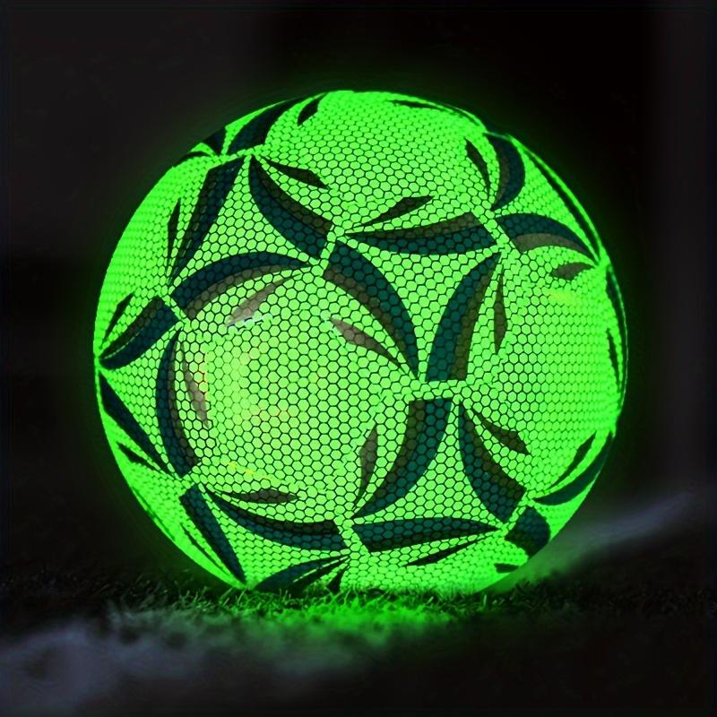 Glow-In-The-Dark Fluorescent Soccer Ball Size 5, Durable PU Material, Ideal for Outdoor Training & Home Use, Night Glow Football