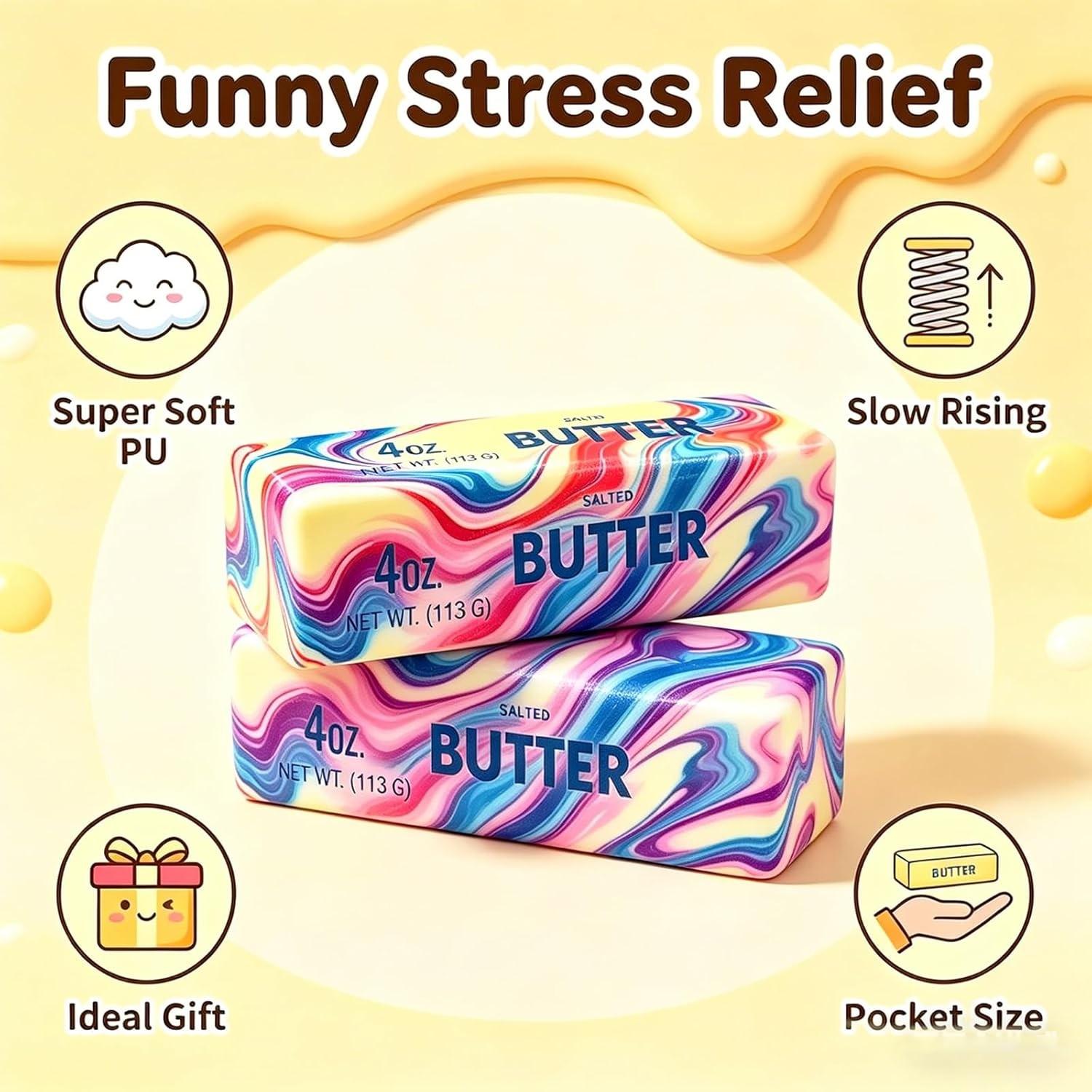 12pc Slow Rising Butter Squishy, Squishies Butter Squeeze Toys Pack Sensory Stress Relief Soft & Stretchy Fidget Toy for Party Favors Squishy Butter,boxed