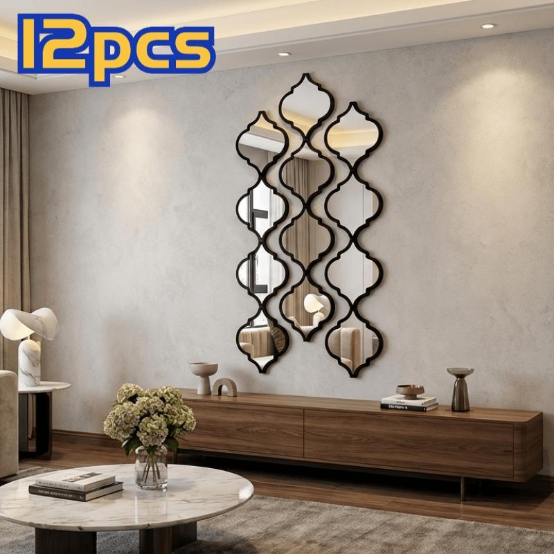 Moroccan Style Art Mirror Set, Classic Design, Wall Mounted Decorative Mirrors for Bathroom Living Room Entryway Home Decoration
