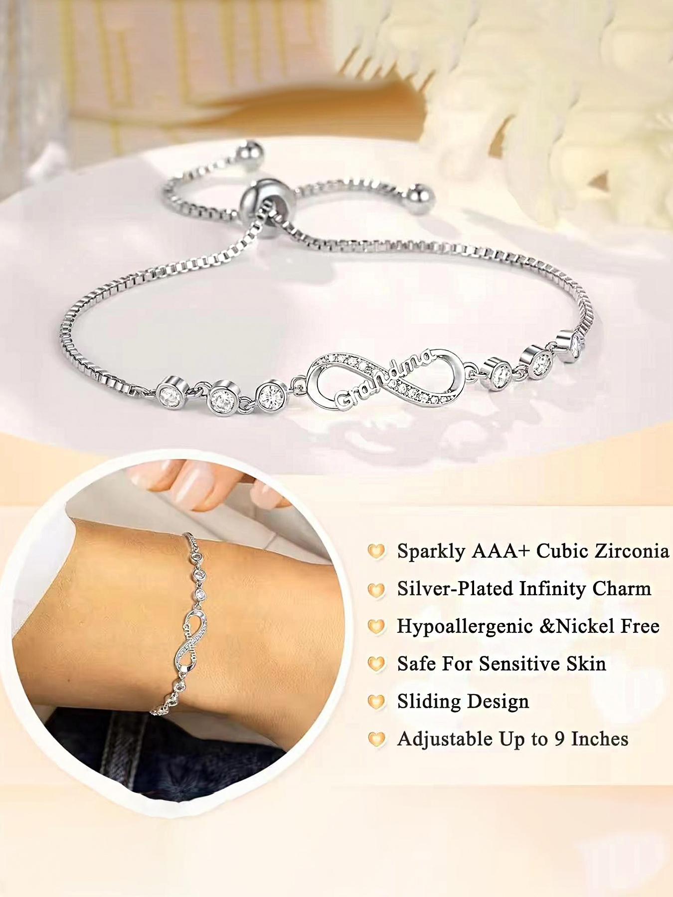 Mother's Day gift, a necklace set filled with endless tender love, adjustable infinity bracelet suitable for women. Give it to your daughter. As a Mother's Day gift for your mom, it can be a school season necklace gift or a Teacher's Day bracelet gift.