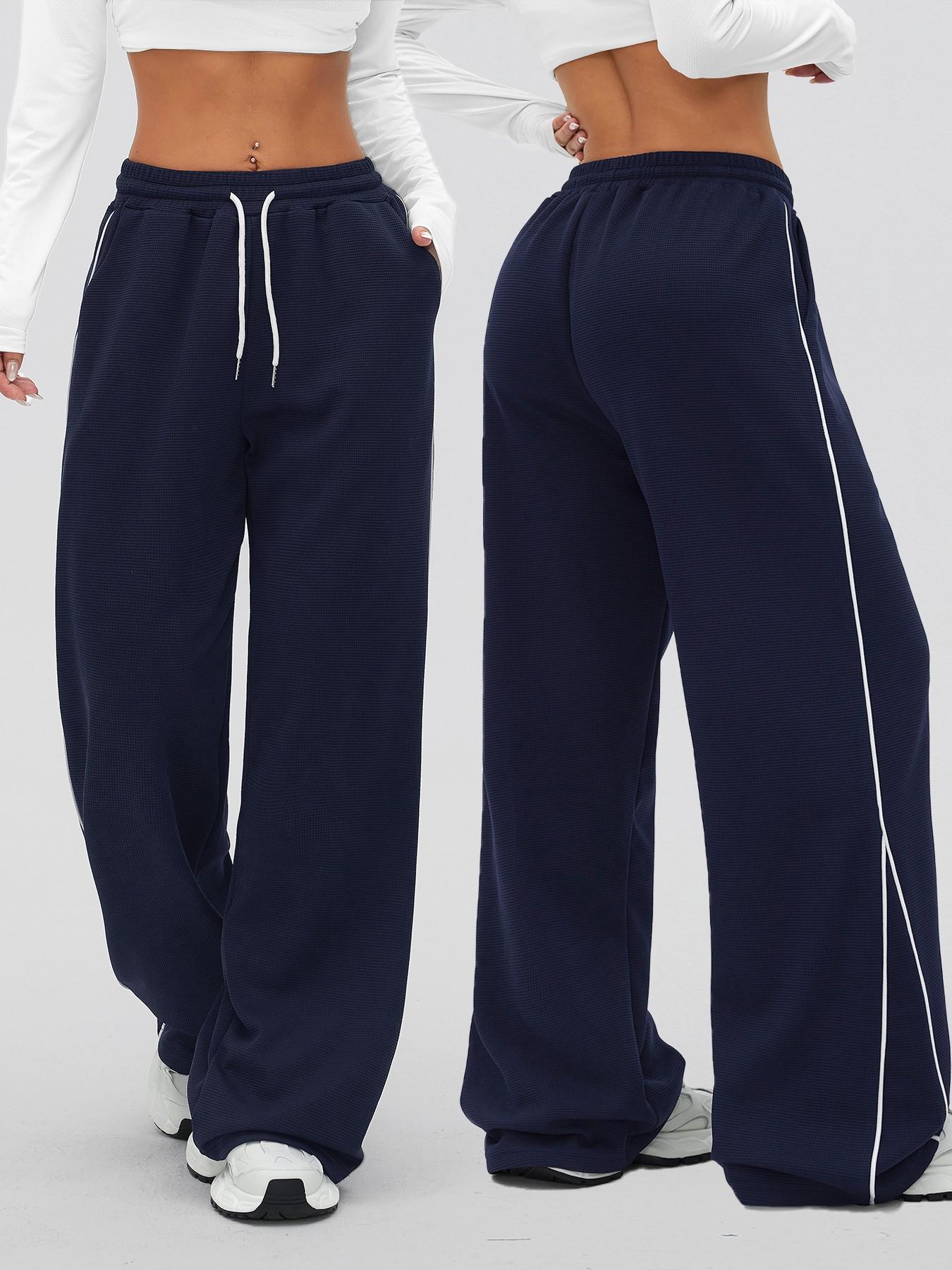 Women's High Waist Loose-Fit Jogger Pants with Pockets, Casual Plain Design, Ideal for All Seasons, Outdoor Running & Gym Workout