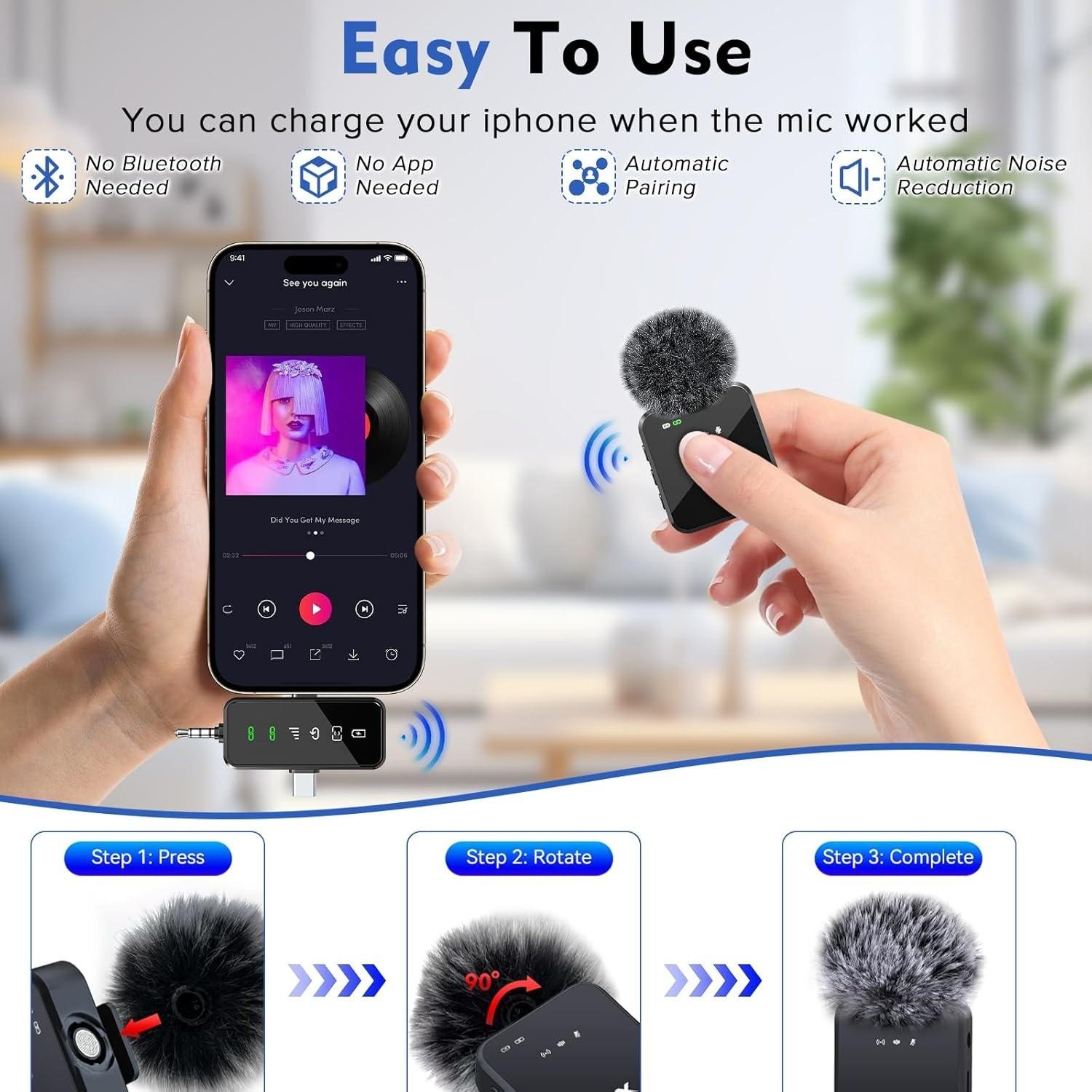 F11 Three-In-One Wireless Lapel Microphone, Short Video Shooting Phone Noise Reduction Live Streaming Mic, Professional Quality Recording