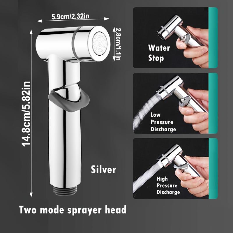High Pressure Shower Spray Gun Set, Copper Body Dual Control Faucet, Bathroom Accessories, Toilet Bidet Attachment, One in Two Out Design, Toilet Cleaner
