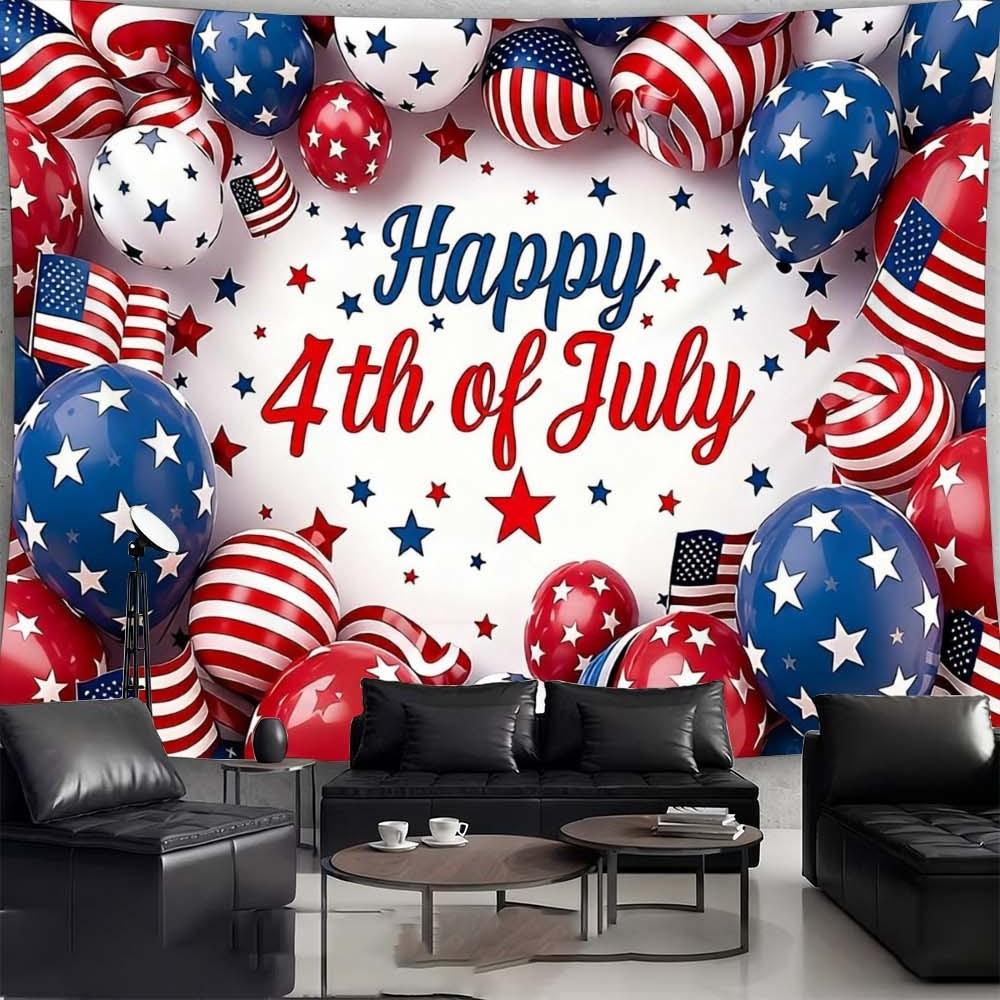 1PC 4th of July Themed Wall Decoration for Living Rooms Bedrooms Vibrant Atmosphere Enhancement for Gatherings Independence Day Celebration Background Hanging Fabric