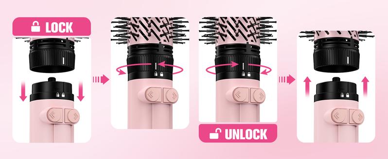 Farery 2-in-1 Blow Dryer Brush Set for Frizz-Free Blowout | 2-inch Rotating Hair Dryer Brush & 3-inch Hot Air Brush with Oval Barrel