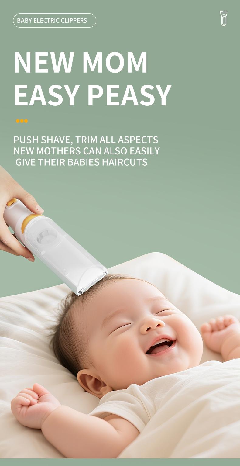 Baby Hair Clipper Trimmer for Newborns, Gentle Sounds to Reduce Fear, Easy to Use with 3 Adjustment Settings, Ideal for Trimming Baby Hair
