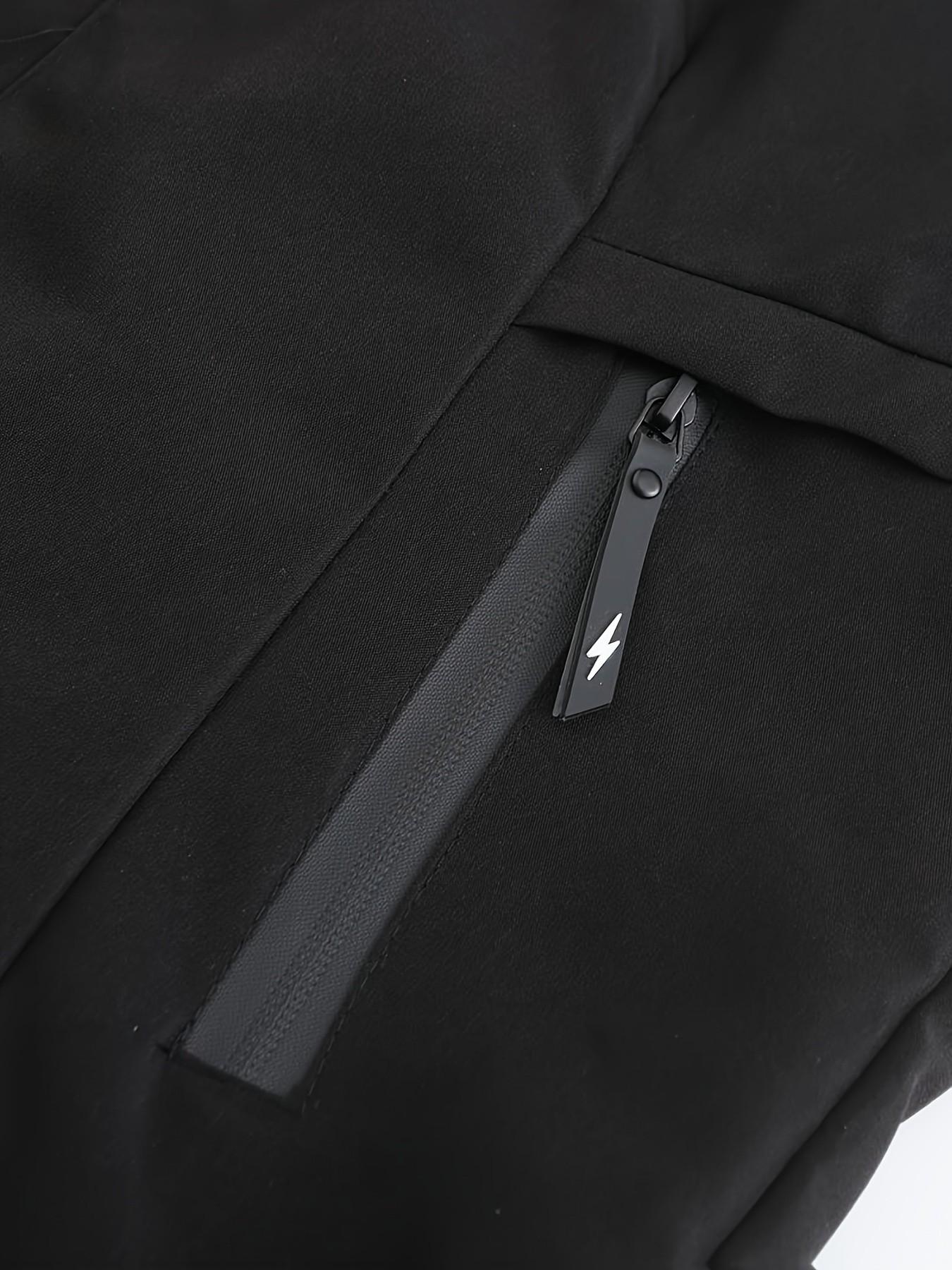 Custom Umbrella Corporation Hooded Jacket, Neon Line Military Function Windbreaker, Reflective, Long Sleeve, Casual Fitted Geometric Pattern, All Seasons