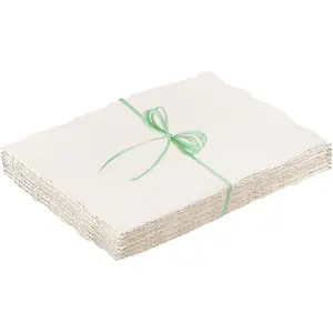 50 Sheets Deckled Edge Paper 4 x 6inch, 160 GSM Handmade Paper Rough/Textured Watercolor Paper for Wedding Invitations, Cards, Crafts