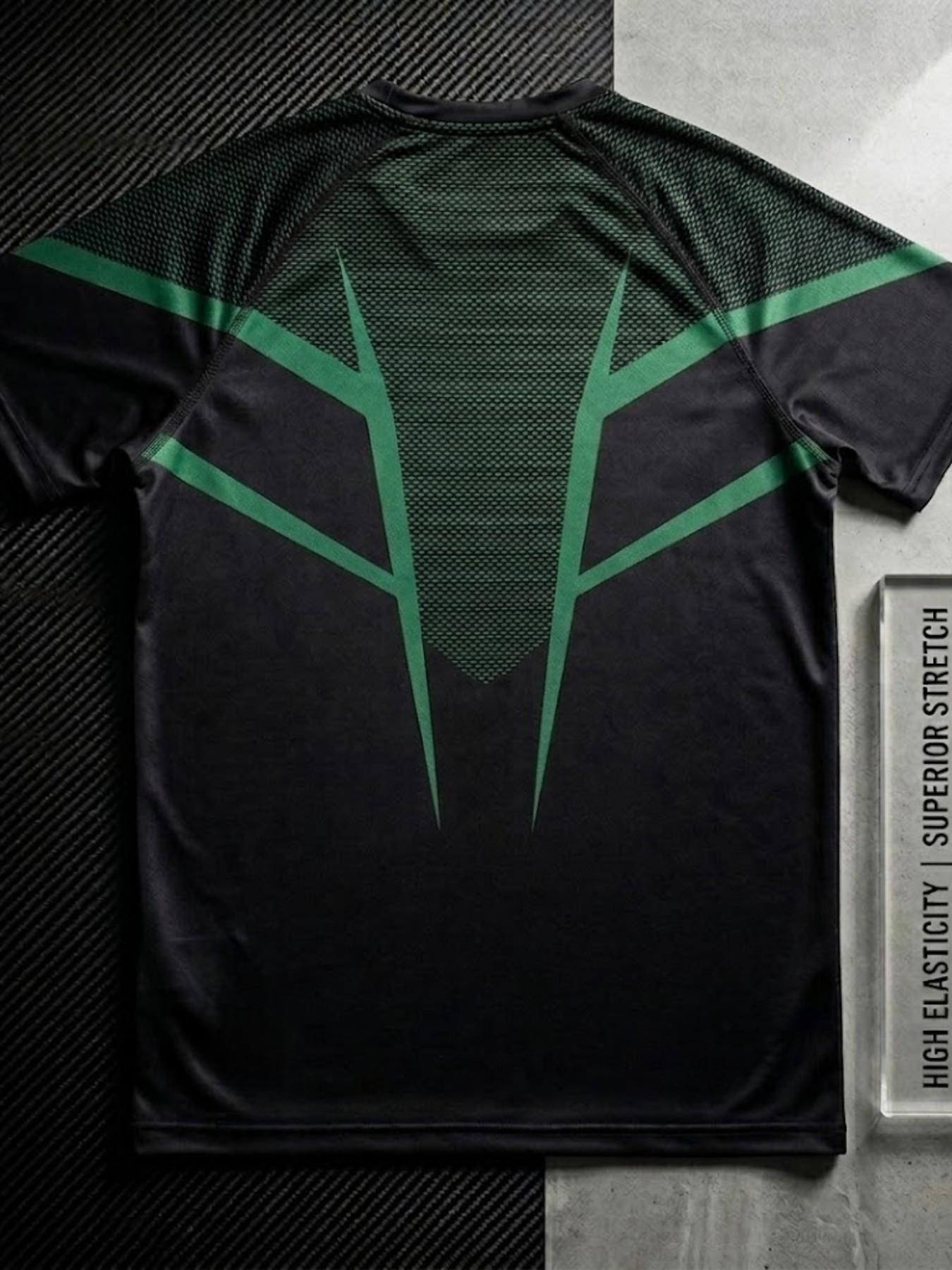 Men's Fitness Sport T-Shirt, Sporty Style, 10x Stretch, Quick Dry, Sweat-Wicking, Breathable, Ideal for Gym Training, Casual Wear