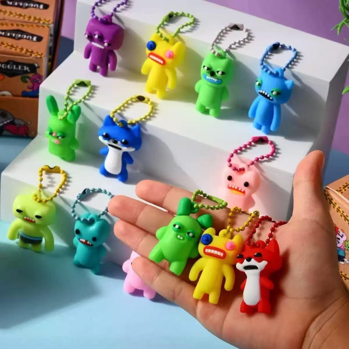 New 24-Pack Fuggler Monster Keychain Charms, Funny Student Hanging Accessories, Christmas New Year Gift Ideas, Best Present for Kids, Cool Keychains