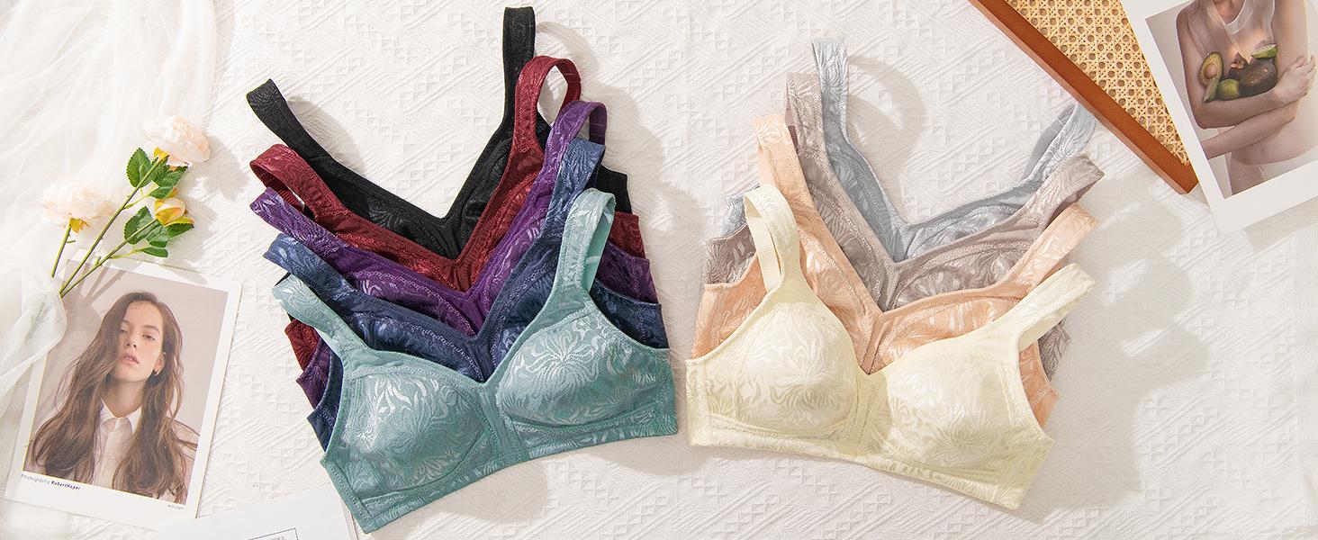 Wingslove Women's Full Coverage Wireless Bras Comfort Minimizer No Padded Supportive Unlined Plus Size Bras