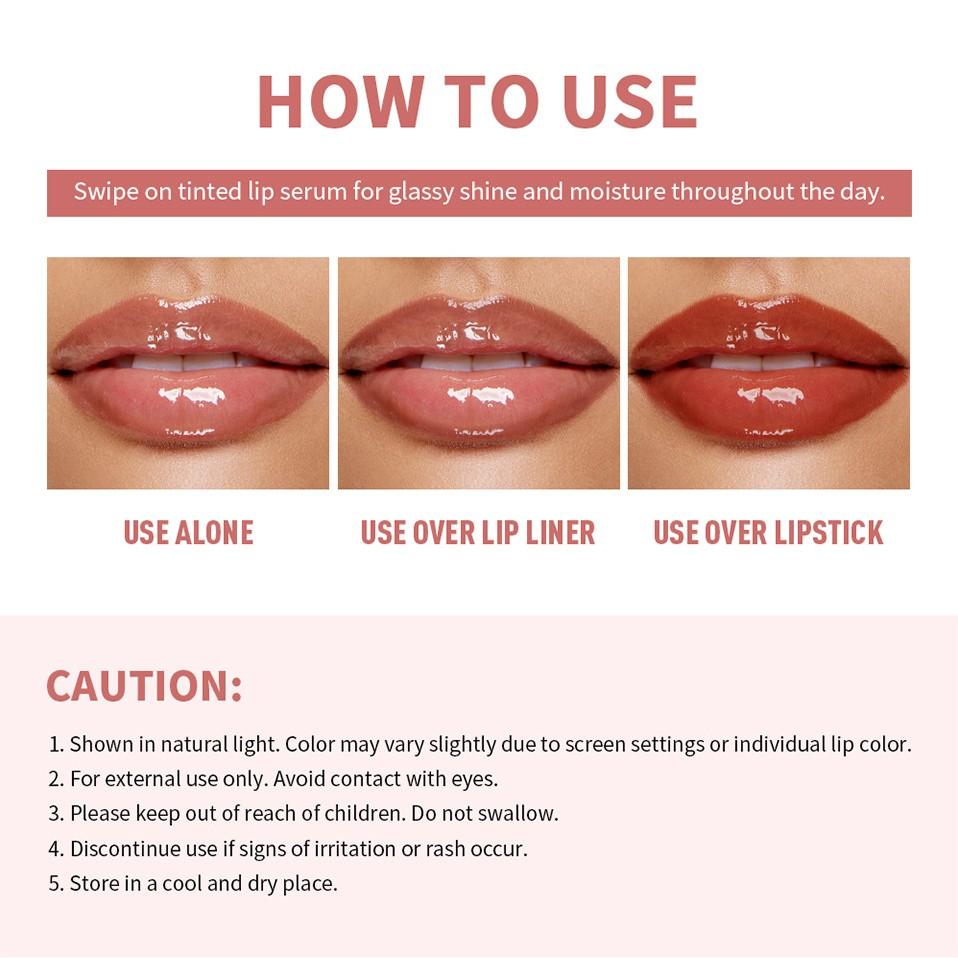 1 Piece Donut-shaped Peptide Essence Lip Gloss, Moisturizing Lipgloss, Long-lasting Moisturizing Tinted Lip Balm, Versatile Lip Makeup for Daily No-makeup Looks