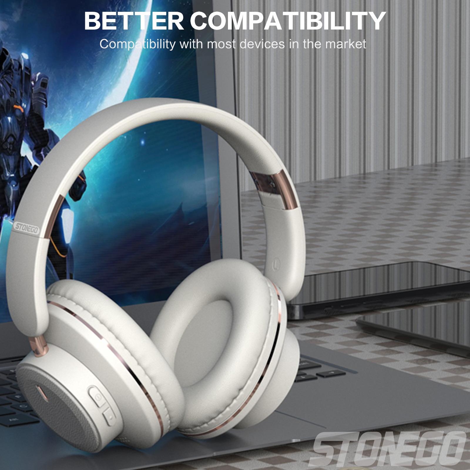 Foldable Wireless Headphones, Immersive Stereo Sound, Bass Boost, Four Color Options, Lightweight Comfort Fit, Long Battery Life