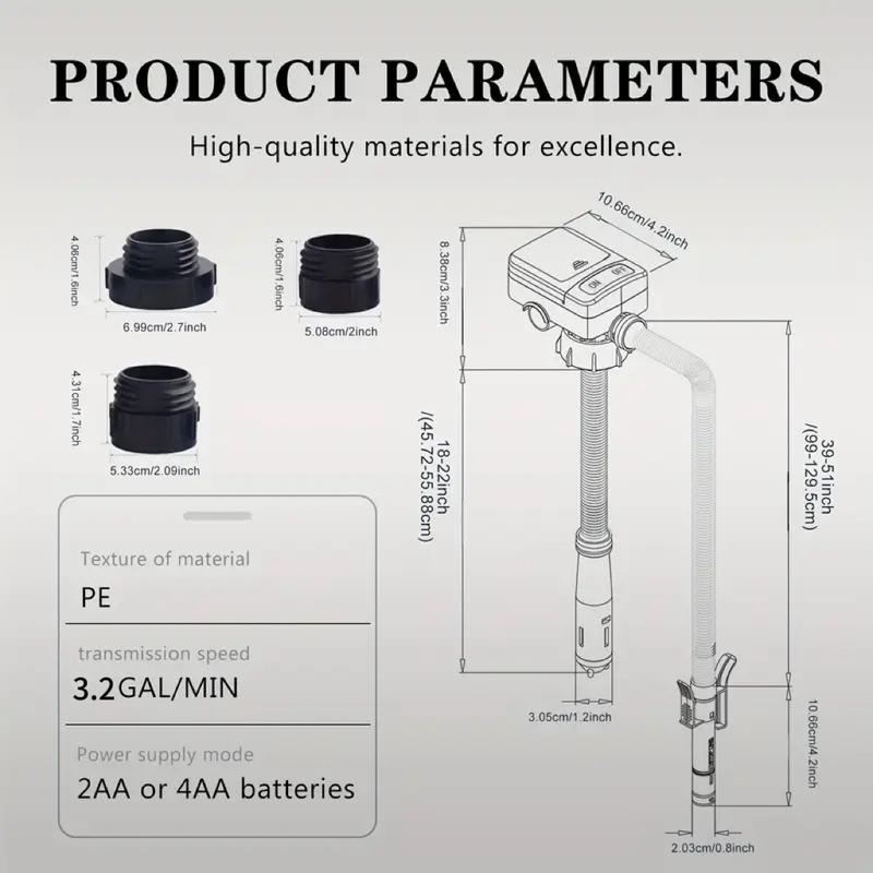 Automotive nozzle series battery-powered fuel pump compact portable