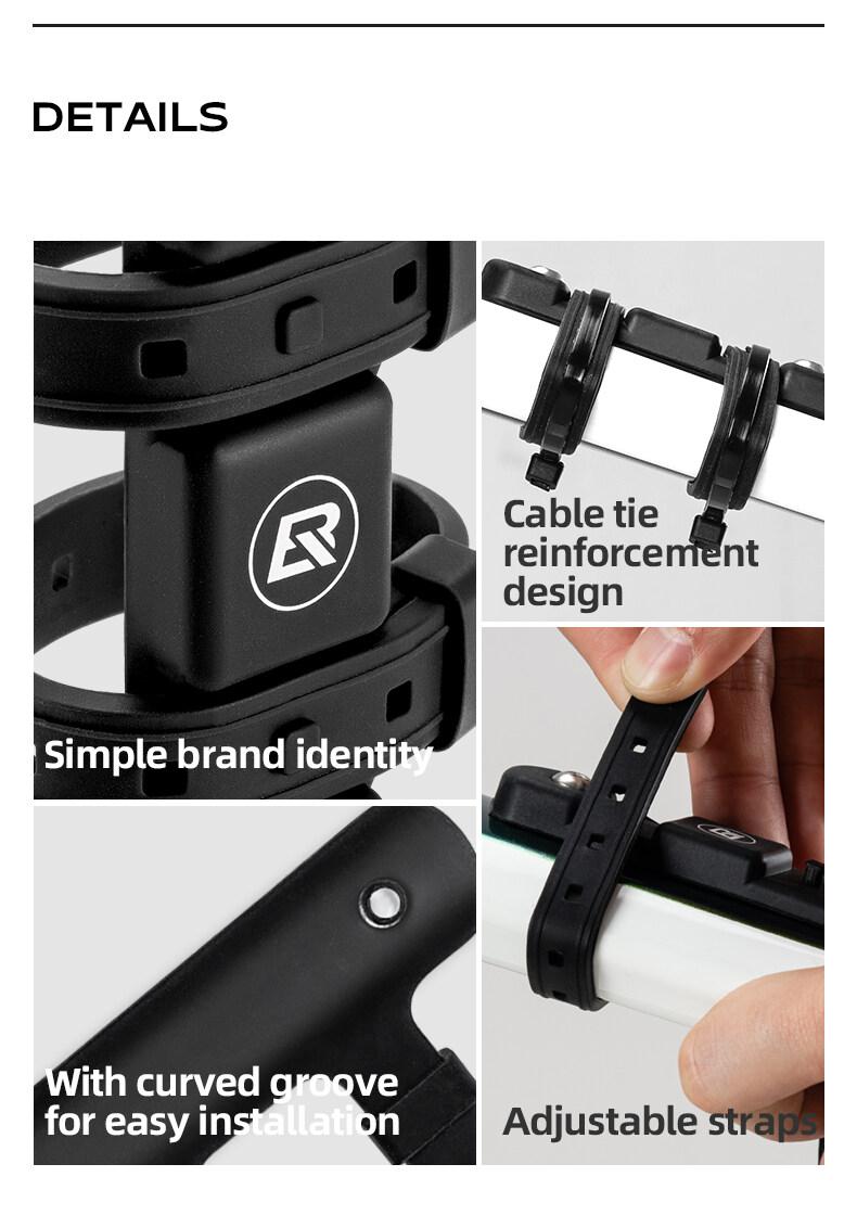 ROCKBROS Bike Bottle Holder Converter Adjustable Silica gel Shockproof Non-Slip Water Bottle Cage Adapter MTB/Road Bike Bottle Cage Handlebar Mount