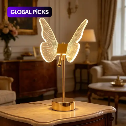Adjustable Brightness Butterfly Lamp, USB Powered Nordic Style Desk Light, Creative Decorative Nightlight for Bedroom, Three Color Options, Home Decor Light