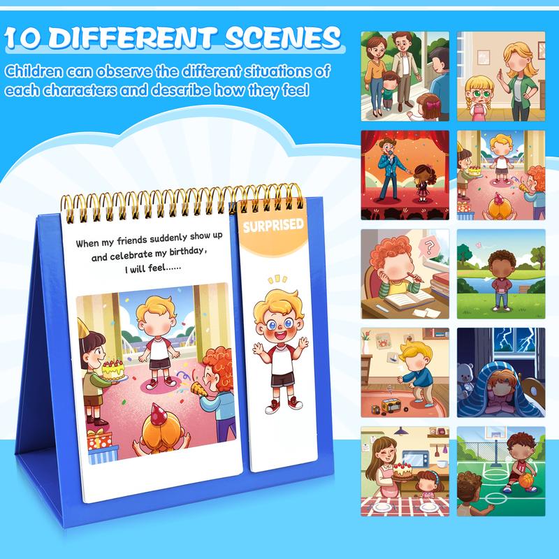 Feelings and Emotions Book for Young learners,22 Moods/Emotions,Understanding Emotions Toys,Social Emotional Flipbook,ADHD & Autism Learning Materials,Calm Down Corner Supplies,Suitable for teachers and parents