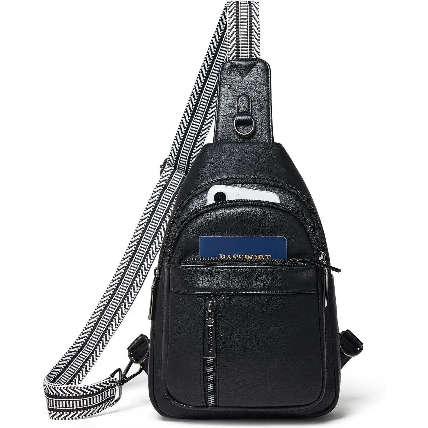 7L Sling Bag For Women Men Backpack Fanny Pack Crossbody Chest Travel  Belt Bags Purse Handbag PU Leather