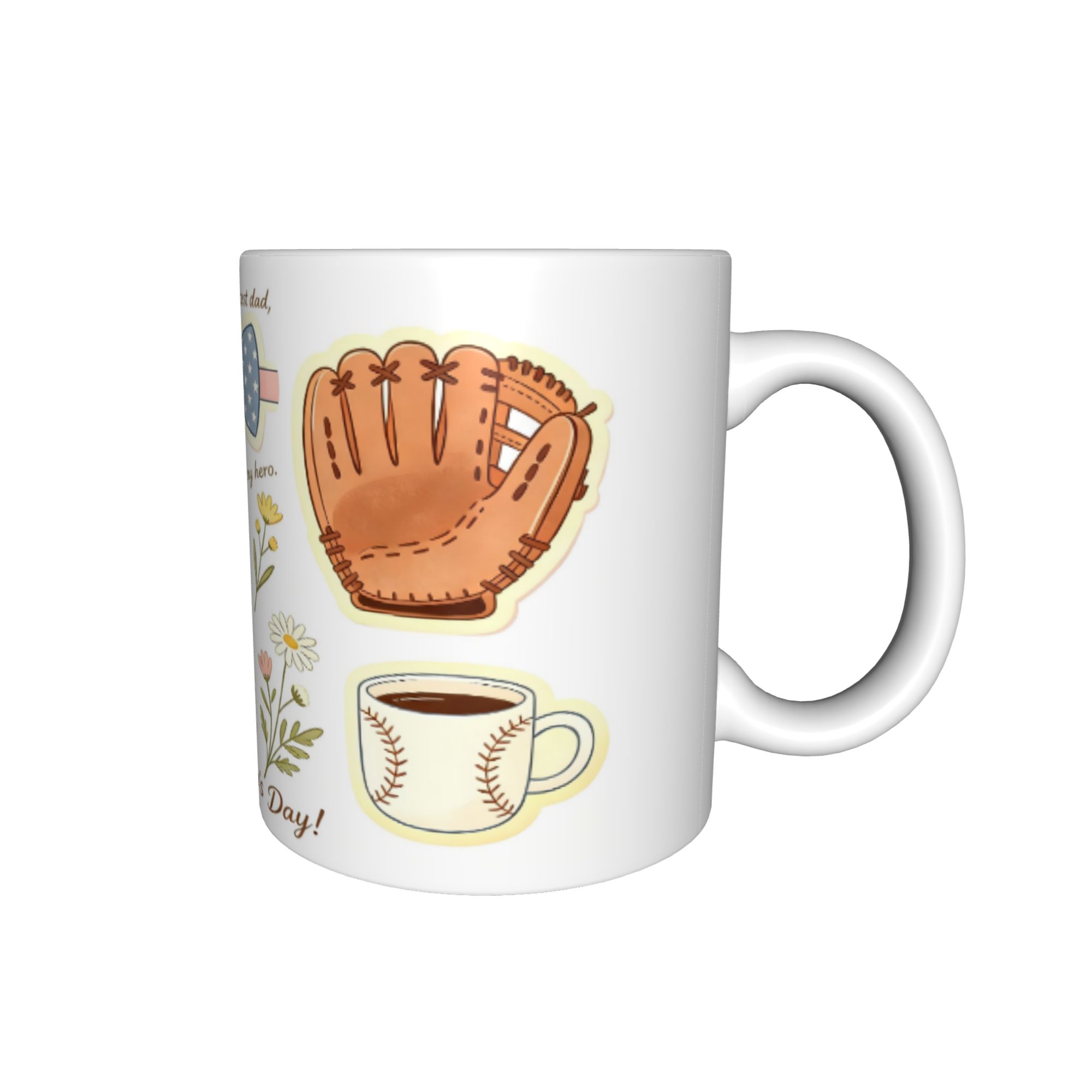 Father's Day Personalized Printed  Unique Pattern Ceramic Coffee Cup for Birthday Gift Office Use Heat Resistant Easy to Clean 11oz  Set mug