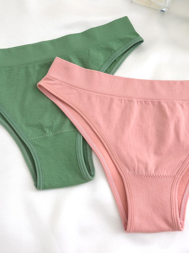 Women's Solid Color Panty, Soft Comfy Breathable Knicker for Daily Wear, Underwear for All Seasons, Soft Breathable Panties