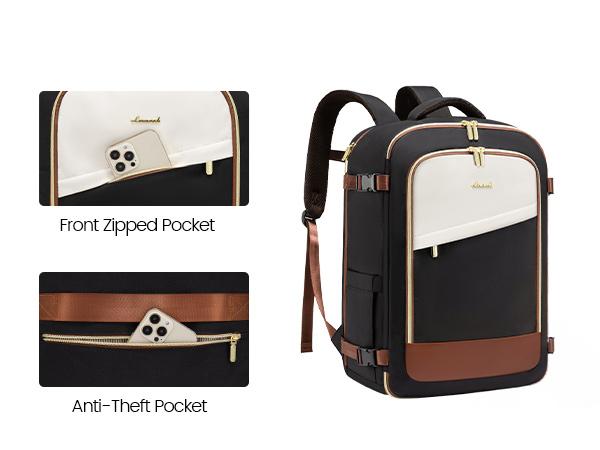 LOVEVOOK  Valentine's Day TSA-Friendly Carry-On Travel Backpack with Laptop Compartment, Spring Glow Up Airline Approved Travel Bag for Camping,Outing,Weekend Trips