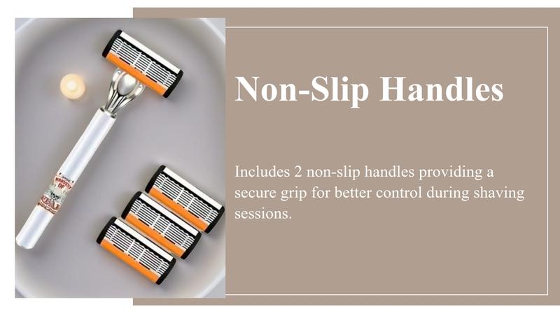 Classic Men's Razor with 72 Ultra-Sharp Durable Blades, Progressive Design for a Safe, Smooth and Painless Shaving Experience, Includes 2 Non-Slip Handles, Perfect for Holiday Gifts