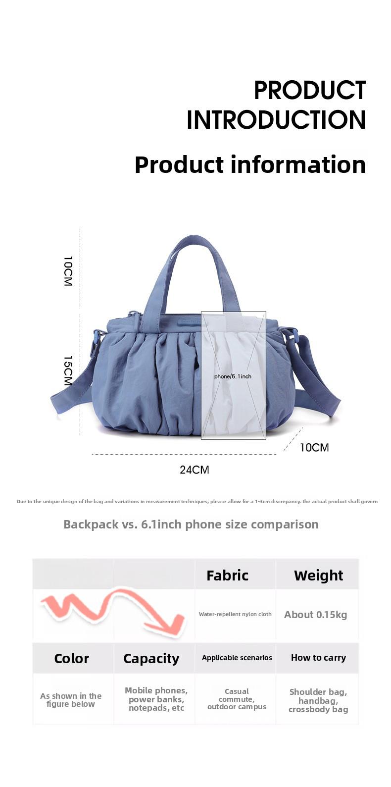 Soft Ruched Cloud Shoulder Bag, Lightweight Casual Crossbody Purse, Multi-Color Versatile Tote for Daily & Streetwear outdoorfun