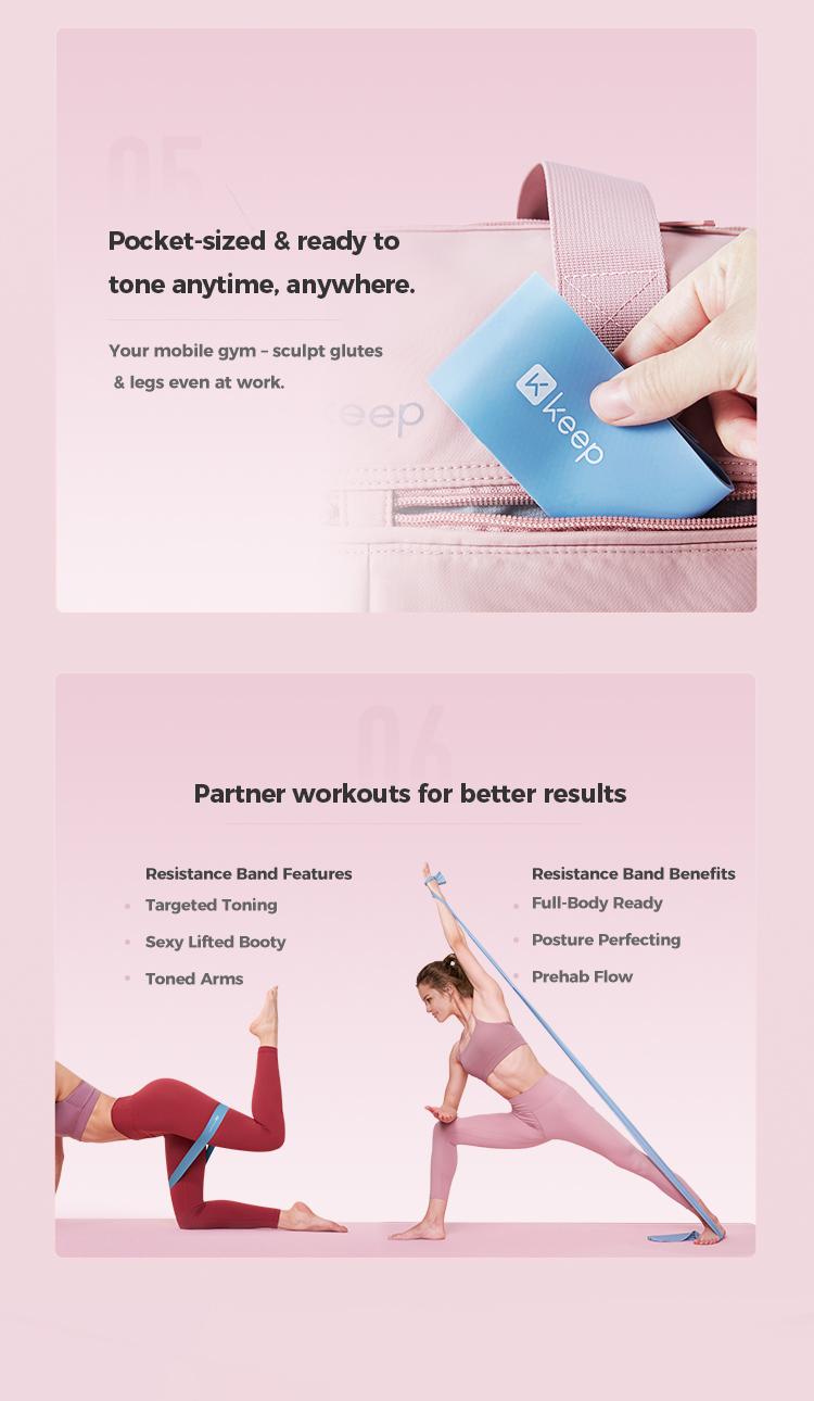 KEEP Resistance Loop Bands for Women, Elastic Loop Bands for Booty & Legs, Different Levels Elastic Band for Home Gym, Great Fitness Equipment for Training, Yoga, Exercise