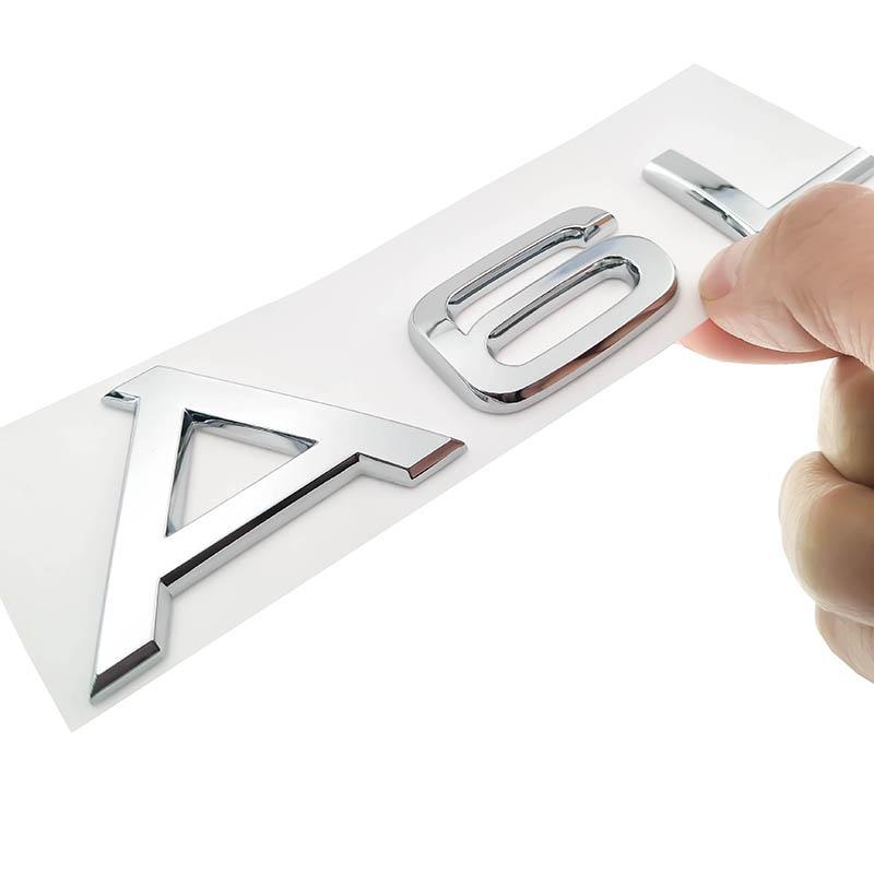 1.8T 2.0T 3.0T 3.2 3.6 4.2 A3 A5 A7 A4L A6L A8L Letter Number Chrome Emblem Car Trunk Discharge Capacity Badge Logo 3D Sticker