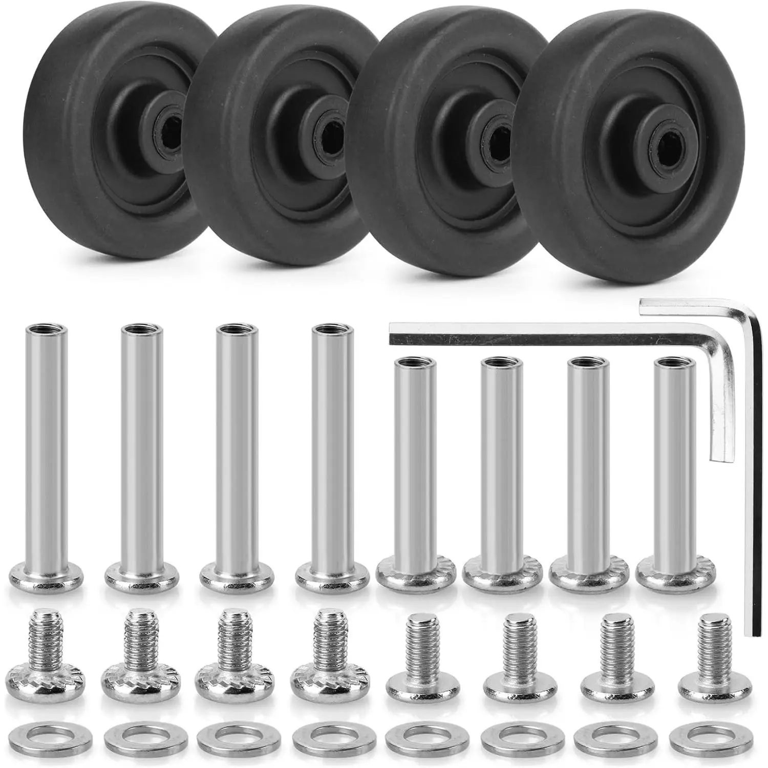 4 Pcs 50x14mm Luggage Suitcase Replacement Wheels Wear-Resistant Repair CastersGift